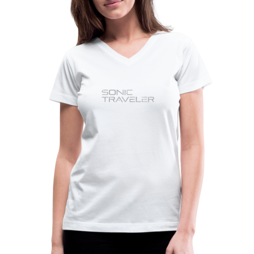 Women's V-Neck LogoTee - white