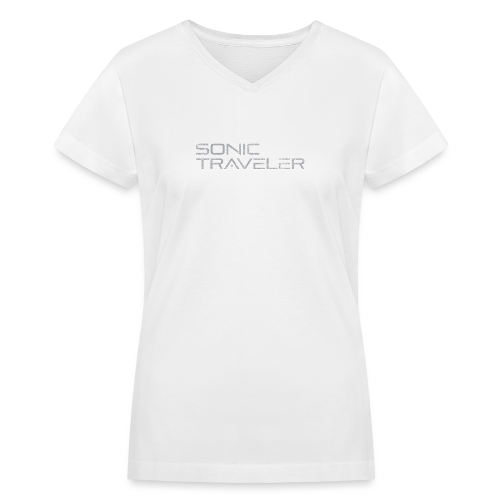 Women's V-Neck LogoTee - white