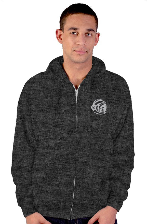 Graphite STONEGRAY SKULLS Zip Fleece Hoodie
