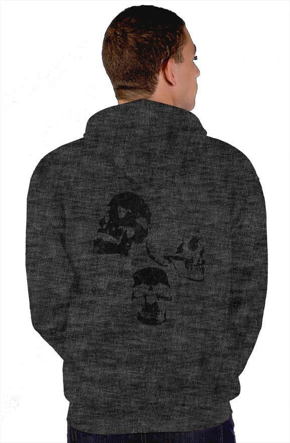 Graphite BLAKSTONE SKULLS Zip Fleece Hoodie