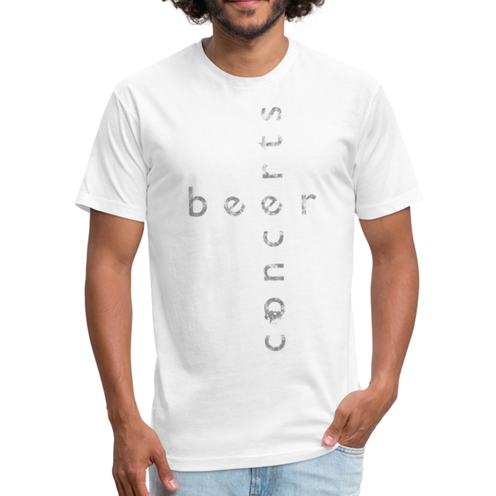 Beer + Concerts Fitted Cotton/Poly T-Shirt - Heather Black - white