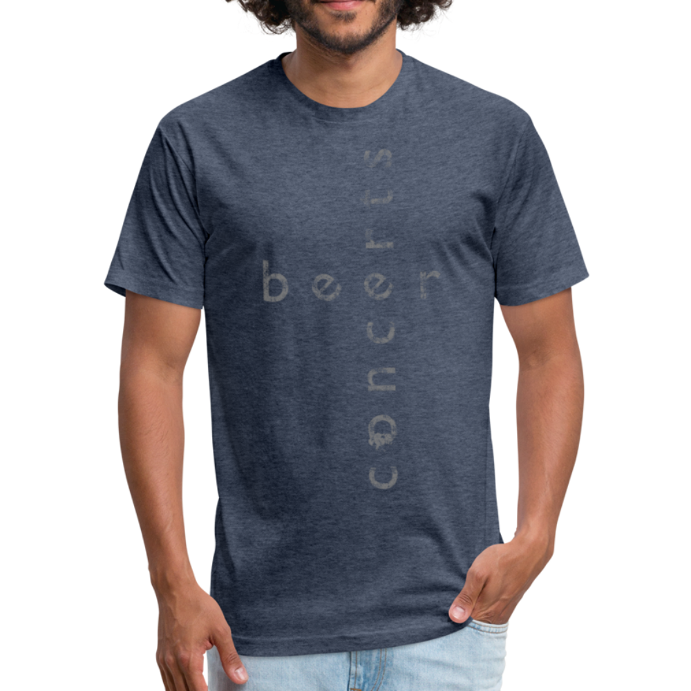 Beer + Concerts Fitted Cotton/Poly T-Shirt - Heather Black - heather navy