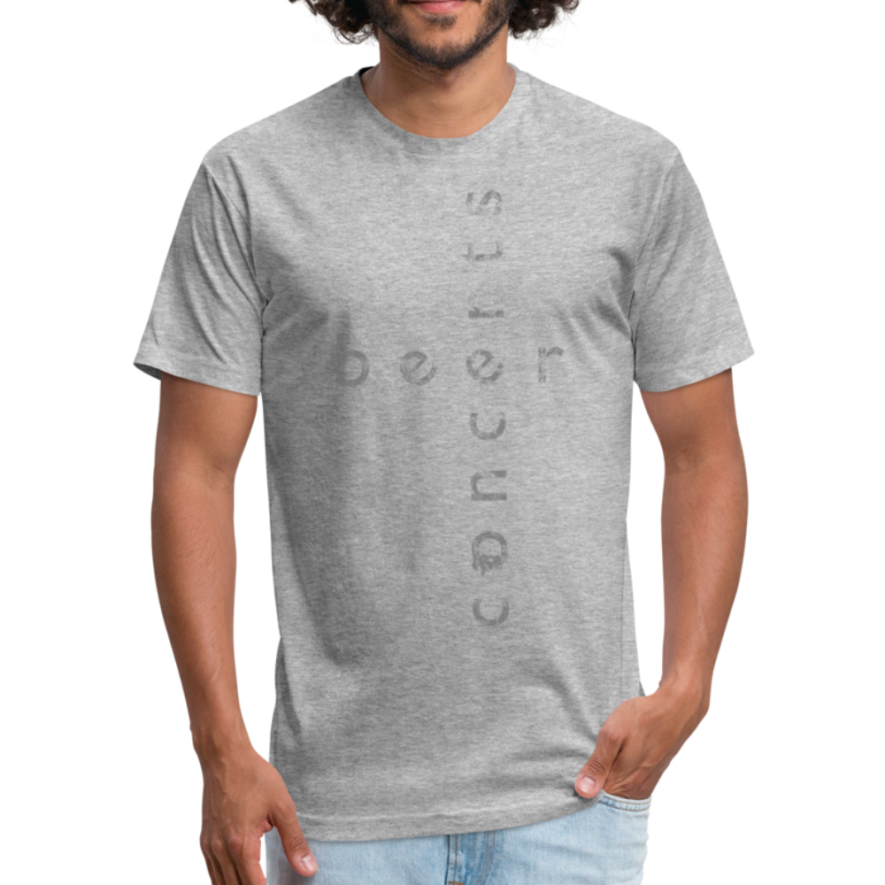 Beer + Concerts Fitted Cotton/Poly T-Shirt - Heather Black - heather gray