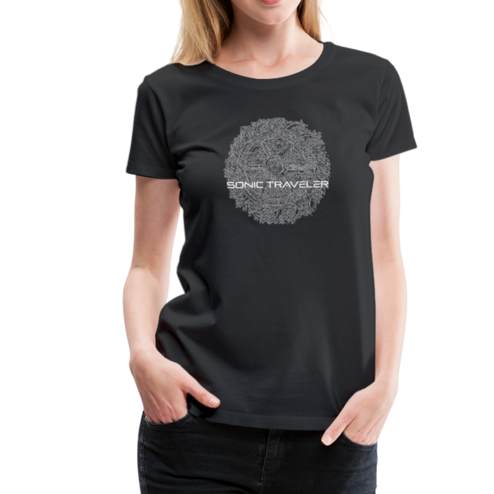 Catherine Wheel w Skulls Women’s Premium Tee - black