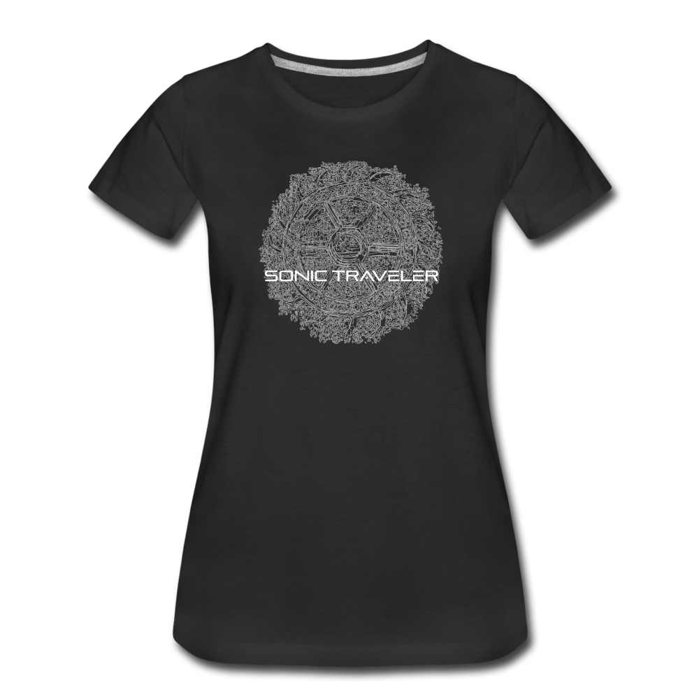 Catherine Wheel w Skulls Women’s Premium Tee - black