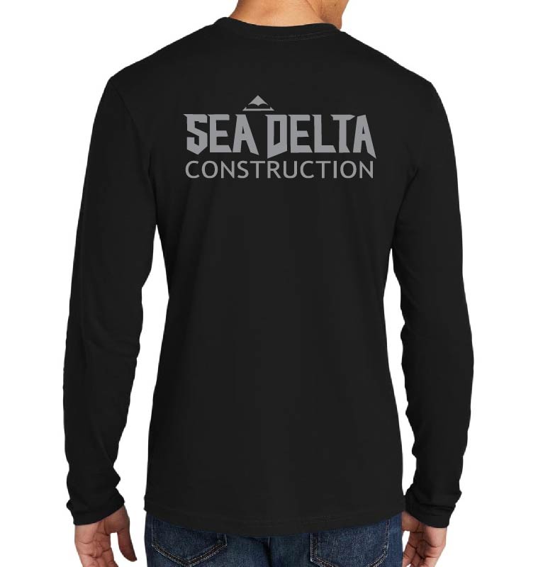 Sea Delta Construction - Long Sleeve Tee (Black)