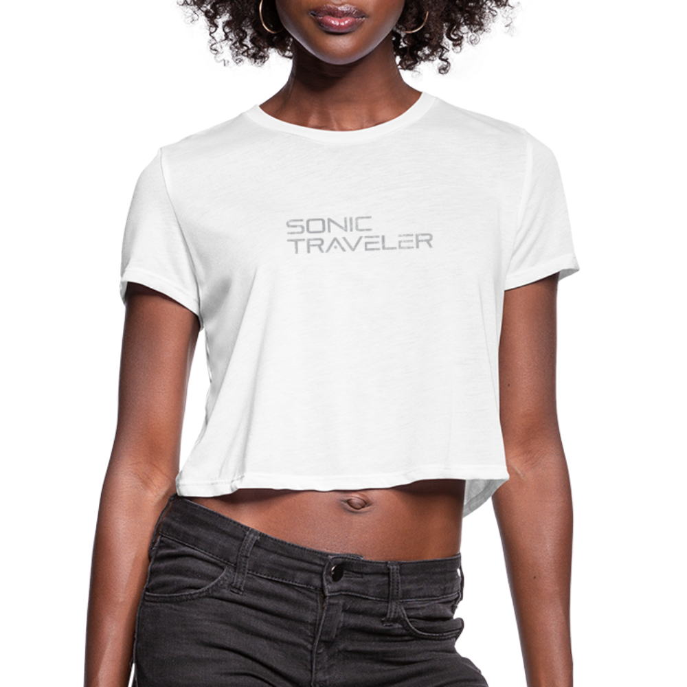 Women's Cropped ST Logo Tee - white