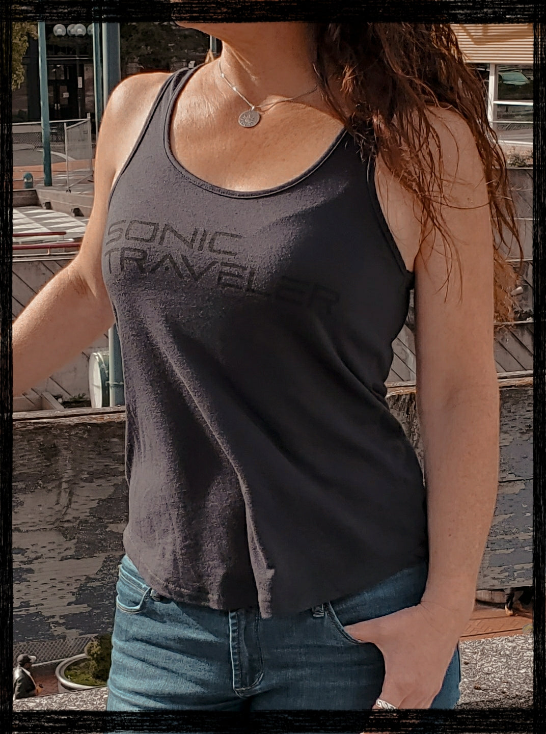 Sonic Traveler Tank Top - Black on Black