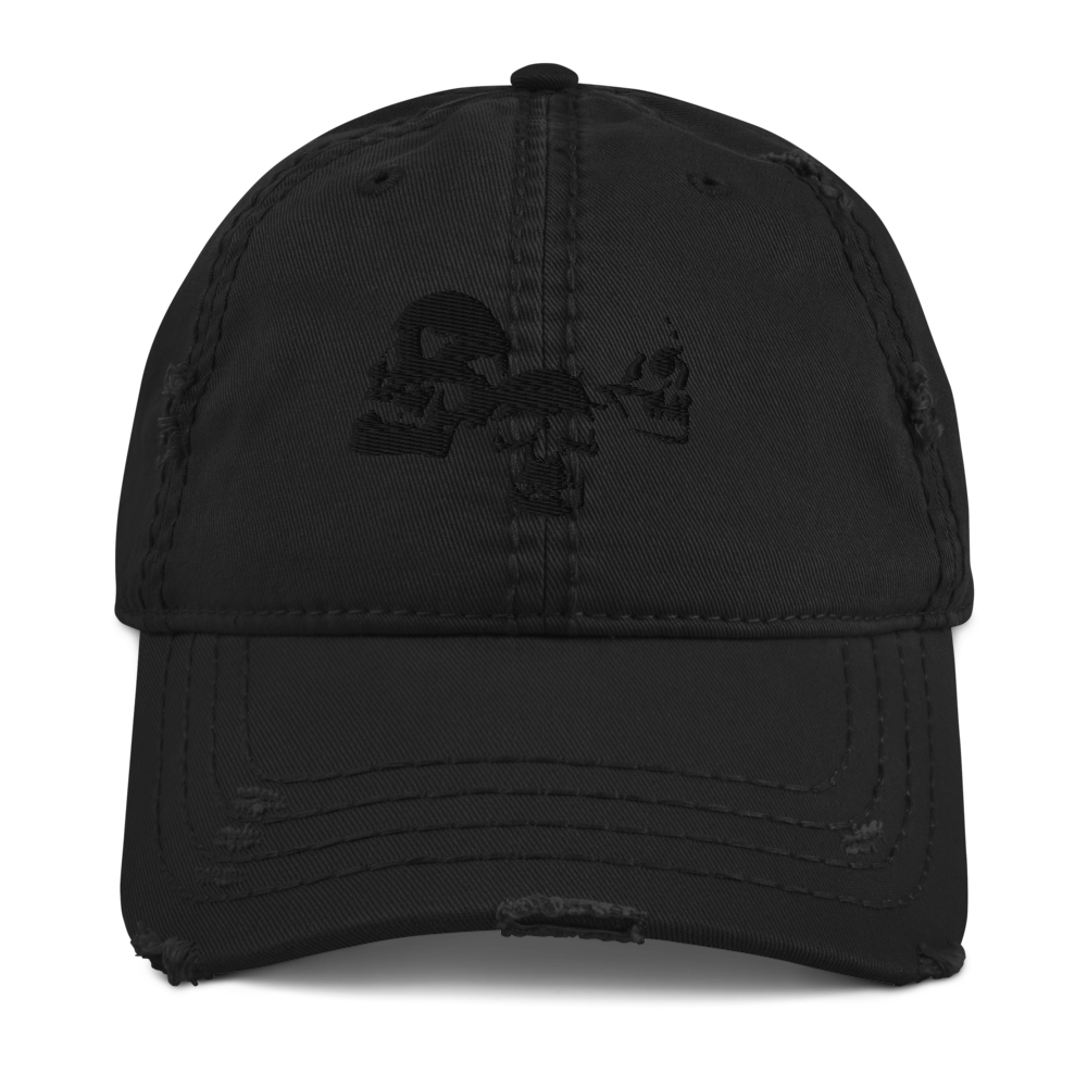 Triptych Skulls BLKOUT Edition DISTRESSED Ballcap Hat