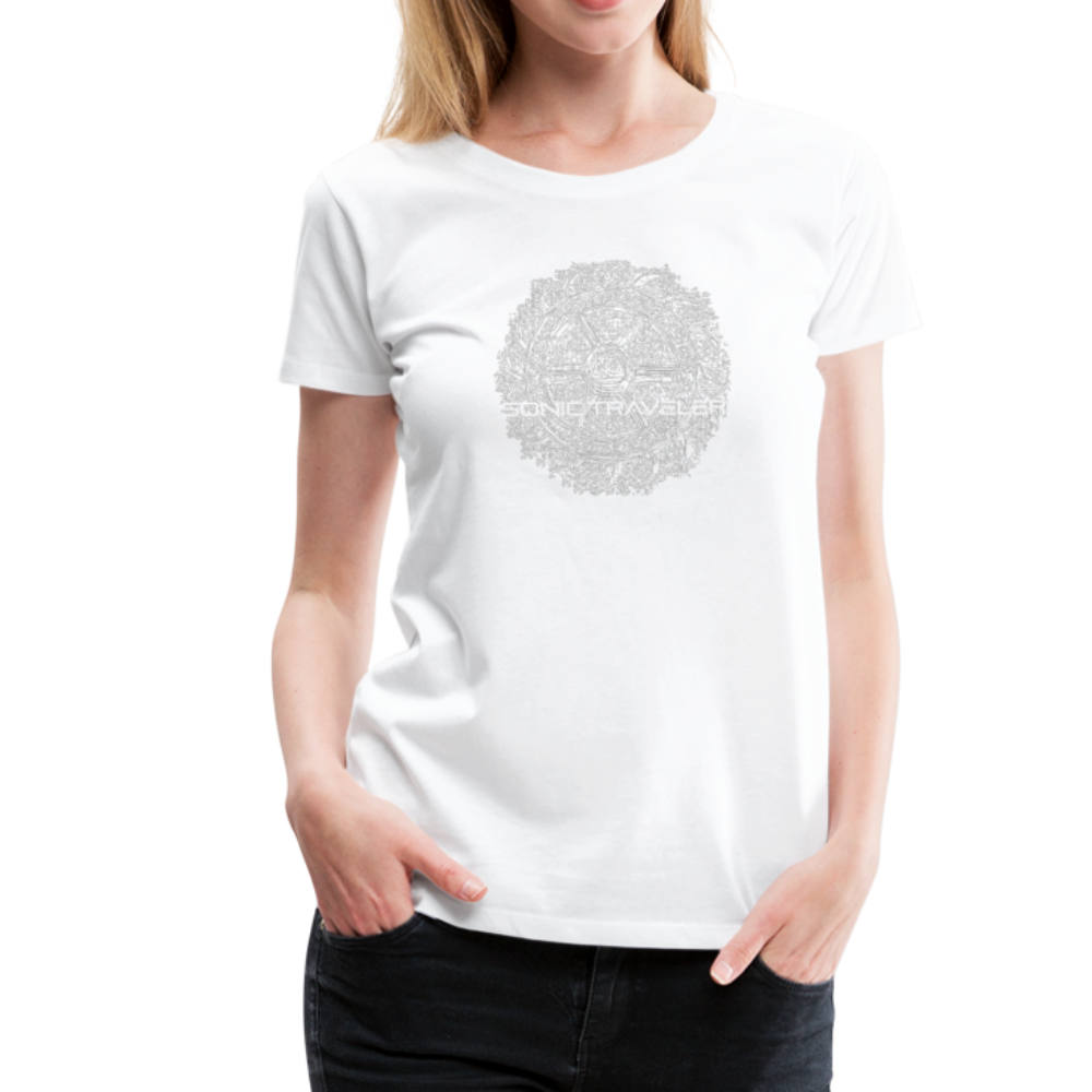 Catherine Wheel w Skulls Women’s Premium Tee - white