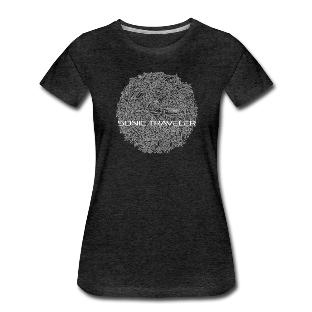 Catherine Wheel w Skulls Women’s Premium Tee - charcoal gray