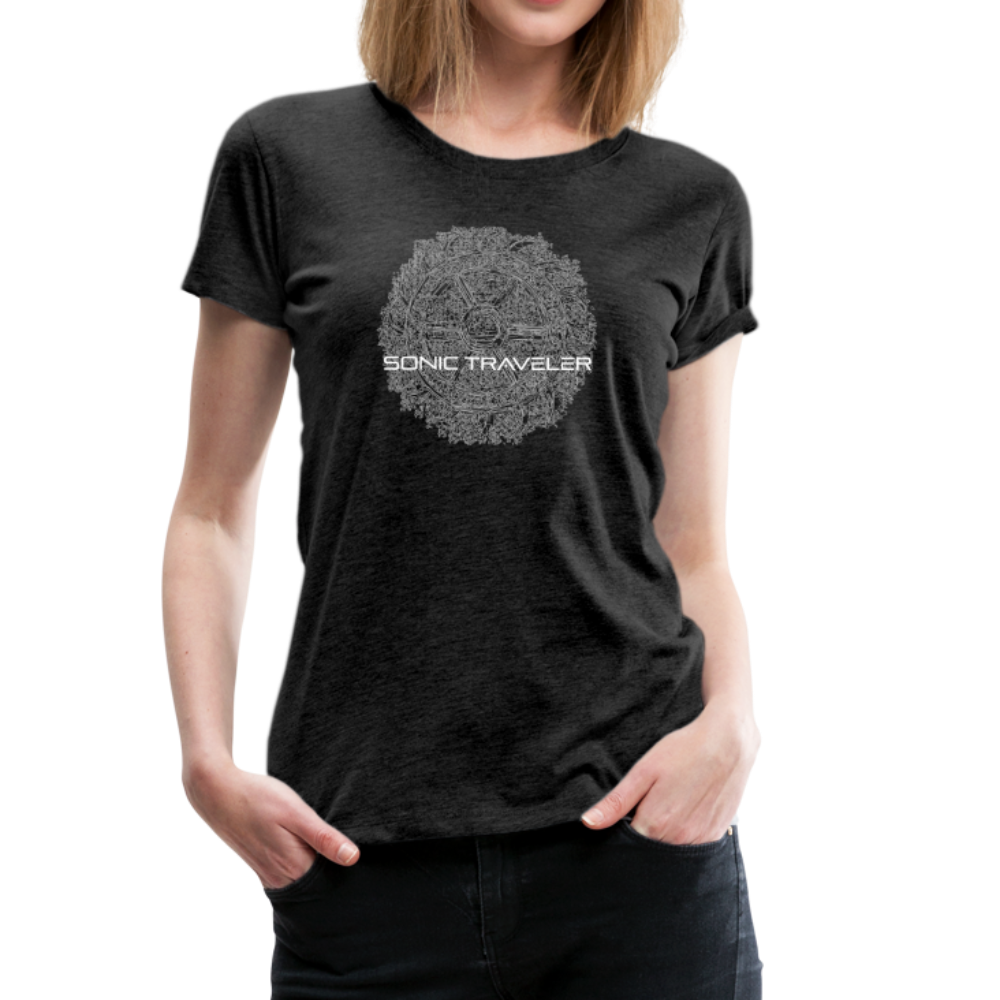 Catherine Wheel w Skulls Women’s Premium Tee - charcoal gray