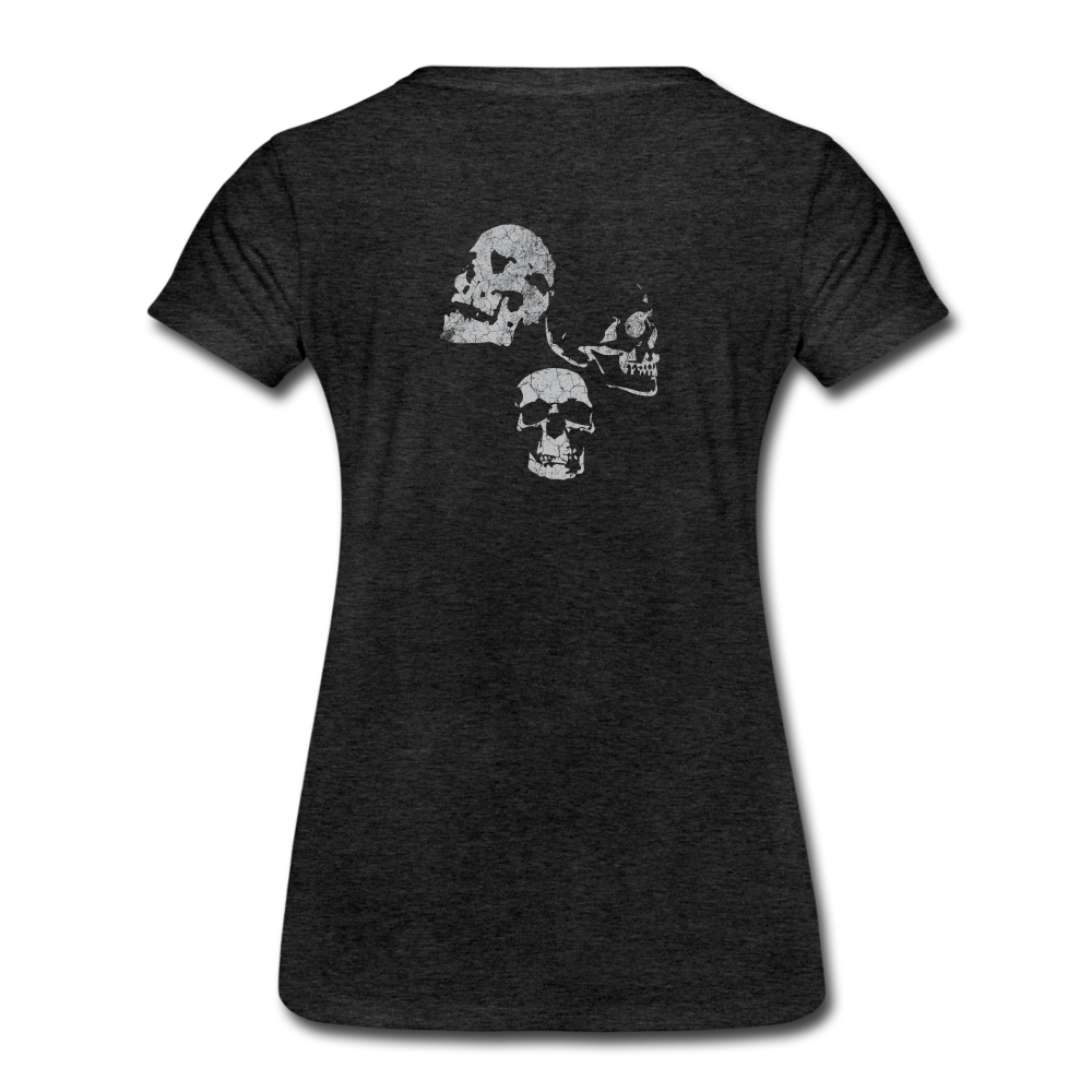 Catherine Wheel w Skulls Women’s Premium Tee - charcoal gray