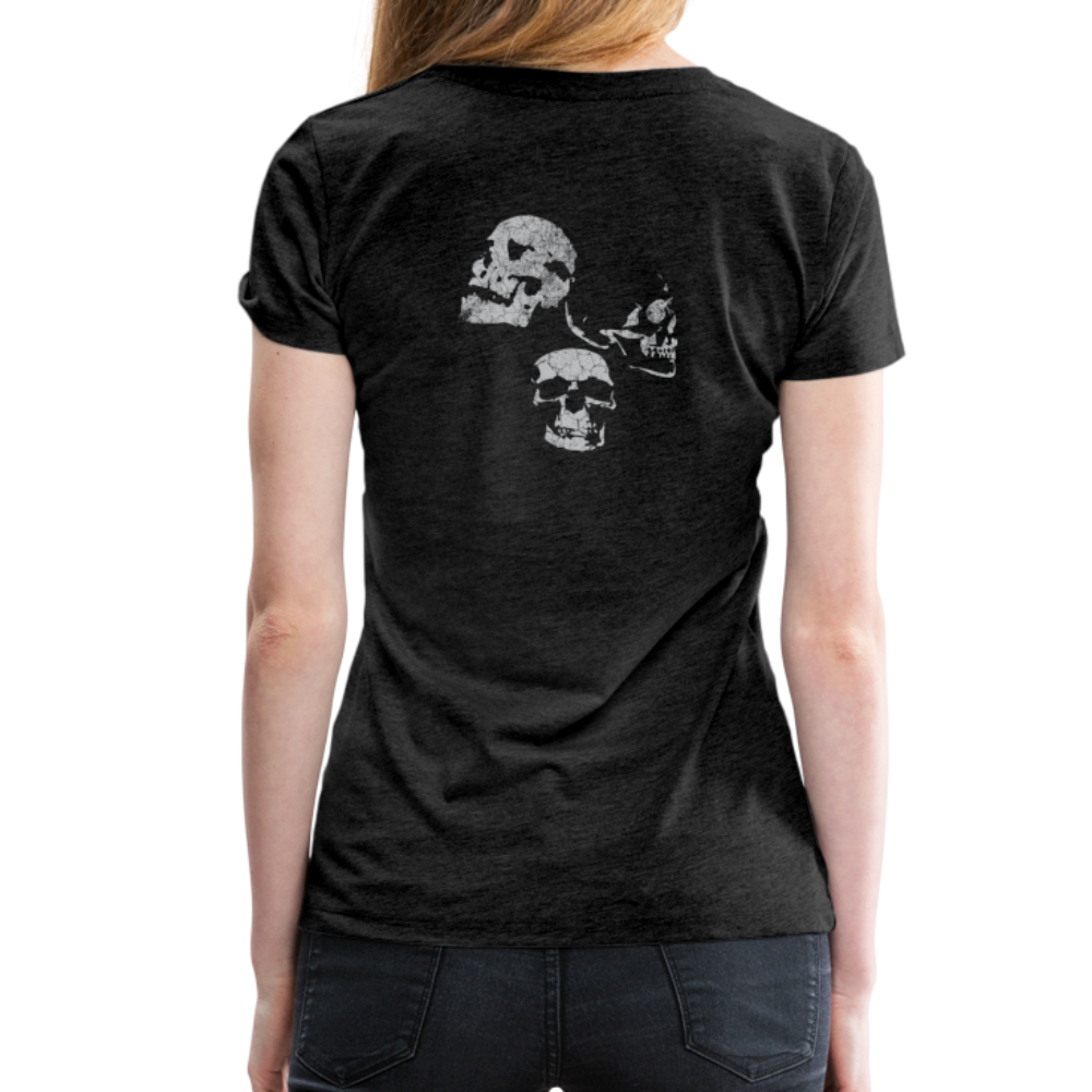 Catherine Wheel w Skulls Women’s Premium Tee - charcoal gray