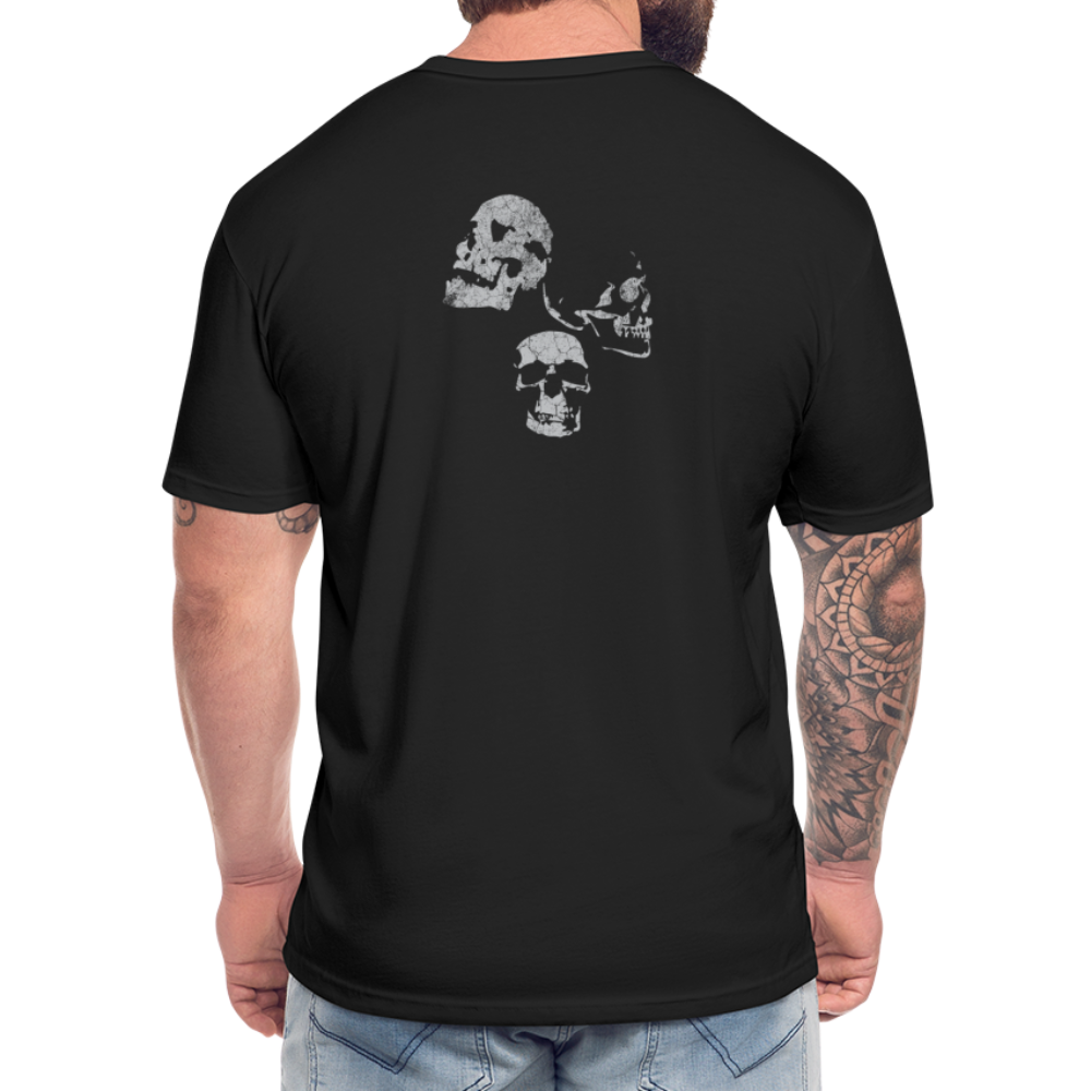 Catherine Wheel Elite Tee with Triptych Skulls - black